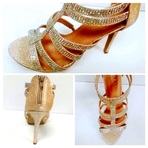 NEW! Gold Platform Heels! w/SPARKLES! - Picture 4 of 8